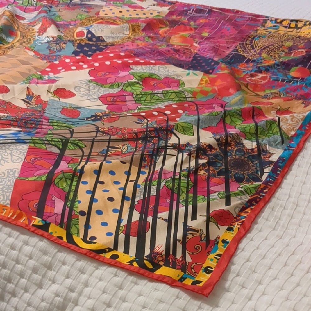 Vibrant Multicolor Silk Scarf